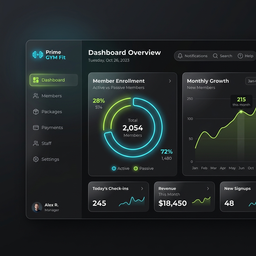 Prime GYM Fit Dashboard Paneli
